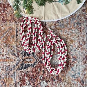 Two Strands Holiday Time Wood Bead Garland